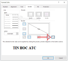 Hoc tin hoc cap toc o thanh hoa Bạn cần phân chia một ô thành 2 phần để thể hiện hai nôi dung của cột và hàng, cách làm thế nào? Mời bạn theo