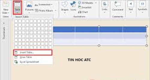 Lớp tin học văn phòng tại Thanh Hóa Để giúp người dùng trình bày số liệu trong powerpoint thì việc sử dụng table là vô cùng hợp lí,